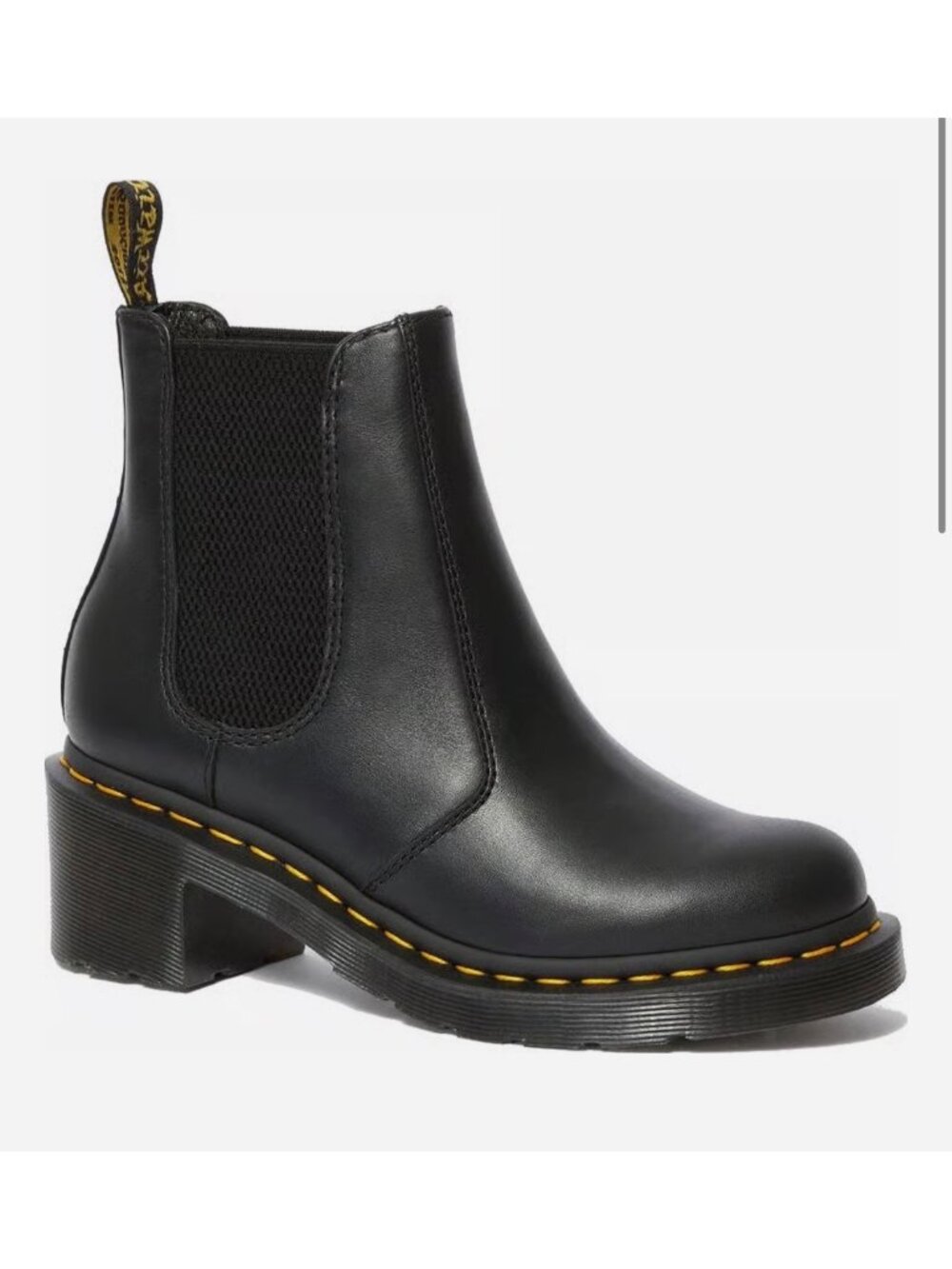 Dr. Martens Cadence Leather Heeled Chelsea Boots Womens 6 Black Grunge Classic